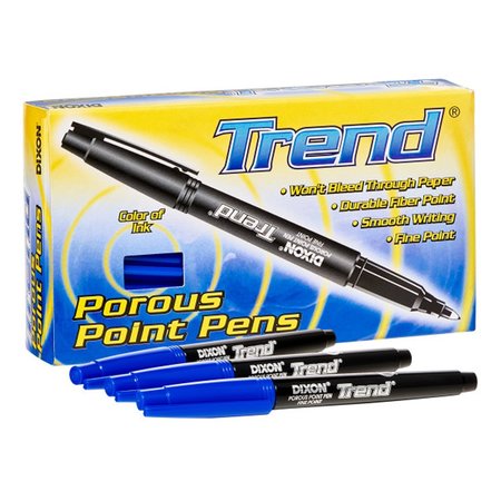 Dixon Ticonderoga Trend Porous Point Pens, Blue, PK24, 24PK 81180